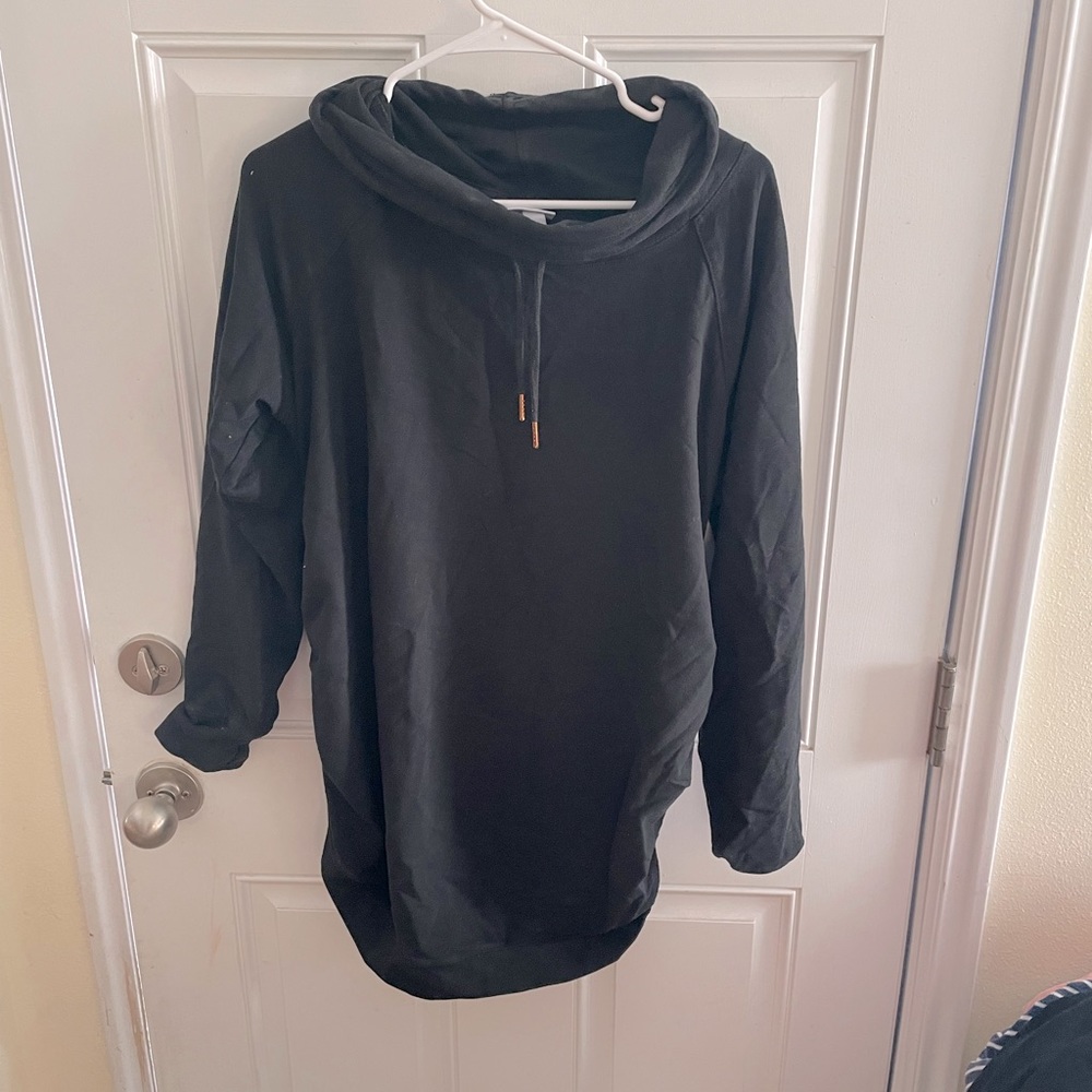 Cowl neck black t-shirt material sweater
